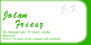 jolan friesz business card
