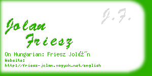 jolan friesz business card